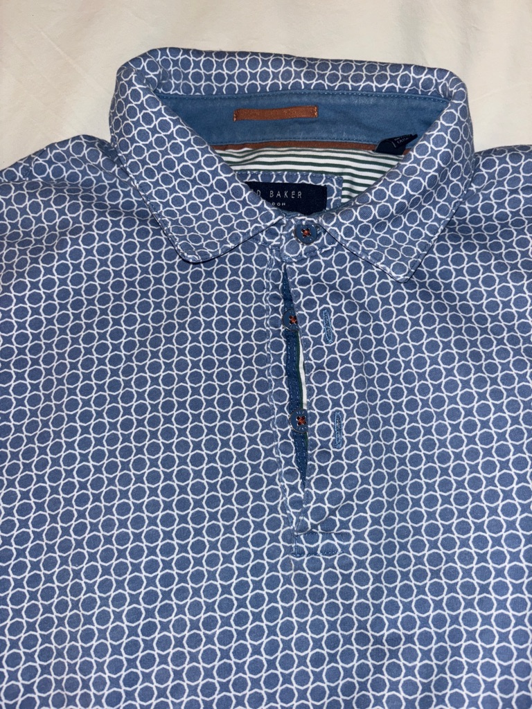 Ted Baker Men's Blue Geometric Polo